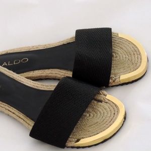 Black Aldo Slip On Sandals