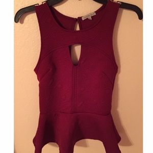 Maroon Peplum Top