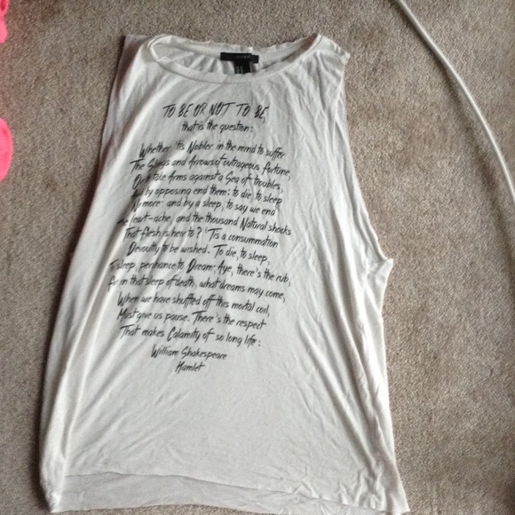 White Tank Top Willam Shakespeare Hamlet Poem
