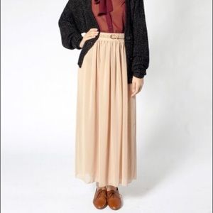 AA Chiffon Double-Layered Full Length Skirt