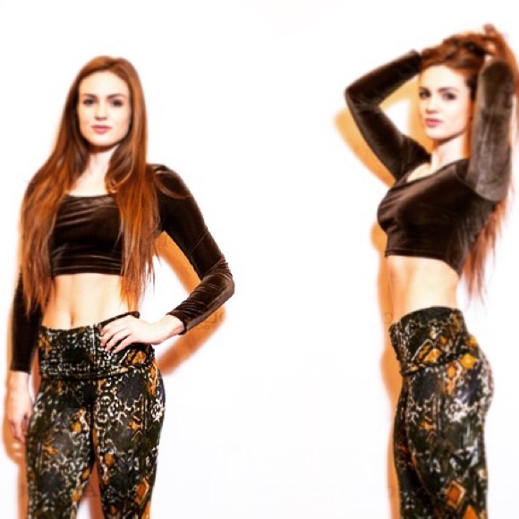 Olive color velvet crop top