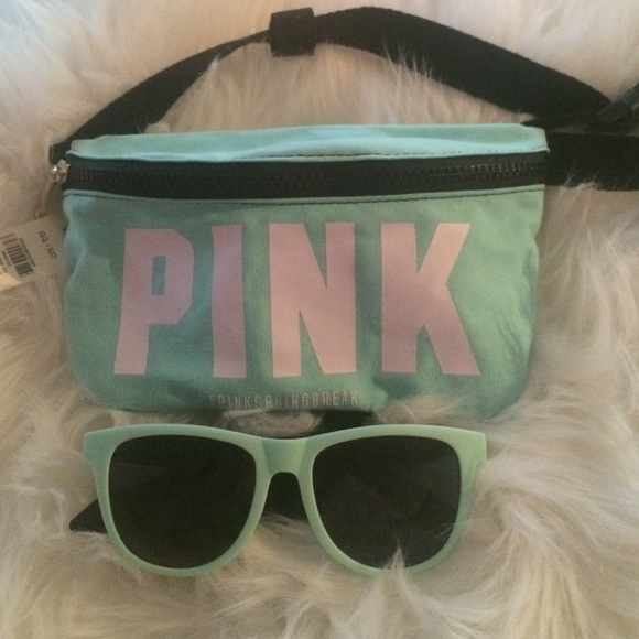 Vs pink fanny pack + matching sun glasses