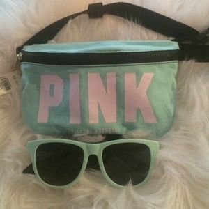 Vs pink fanny pack + matching sun glasses
