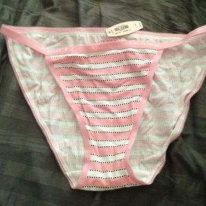 Pink and white striped panties