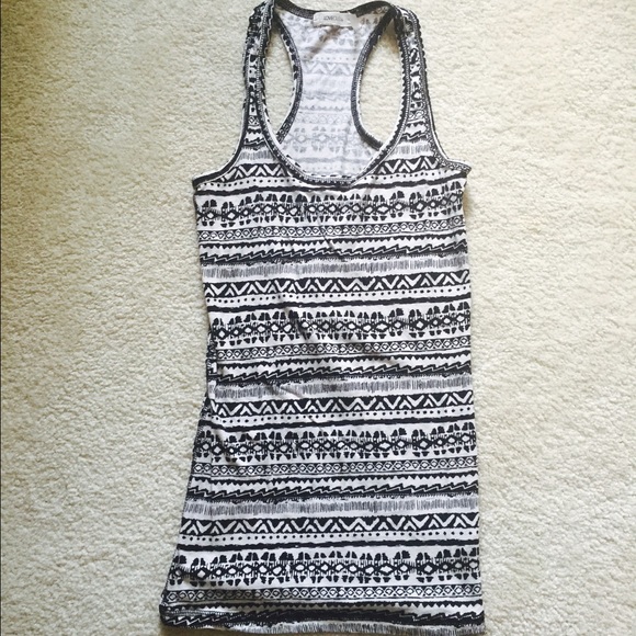 Tribal print B&W racerback tank