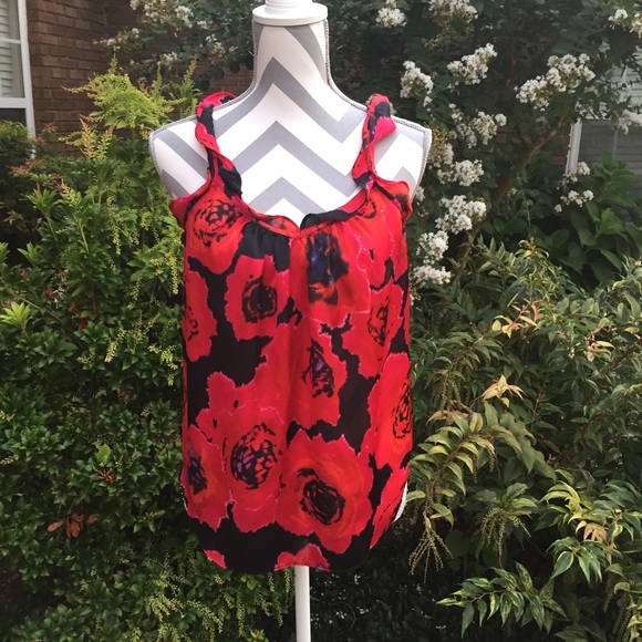 Violet & Claire Red / Black Top - Medium