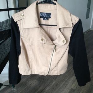 Cropped khaki Zip Up Jacket