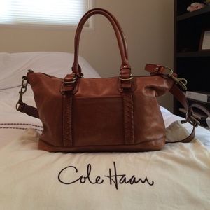 Cole Haan brown leather purse, detachable strap