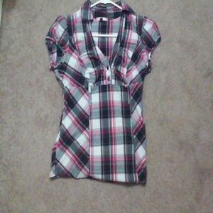 Plaid pink shirt