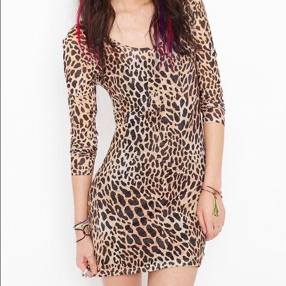 Nasty gal X Minkpink leopard bodycon dress