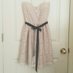 Ivory Lace Strapless Dress