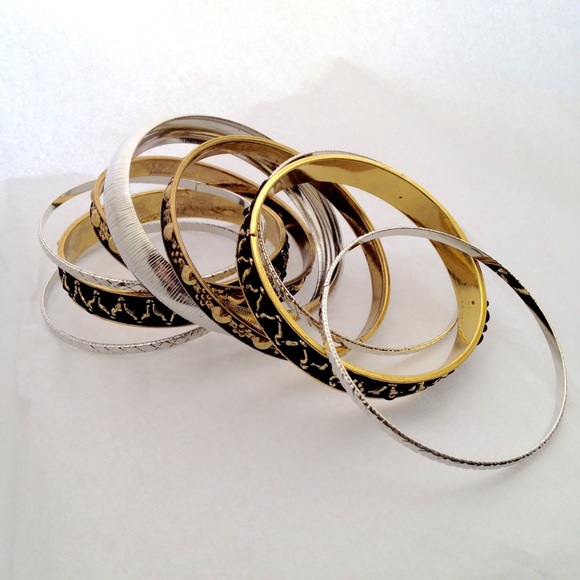 Bunch of bangles (9 of 'em) in gold and silver - Picture 2 of 4