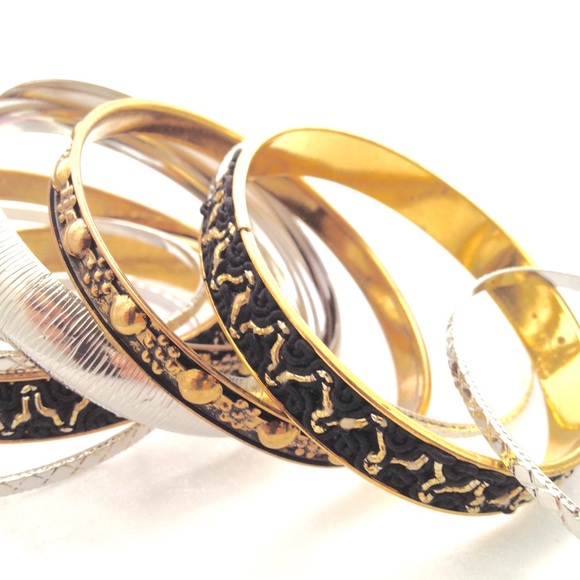 Bunch of bangles (9 of 'em) in gold and silver - Picture 3 of 4