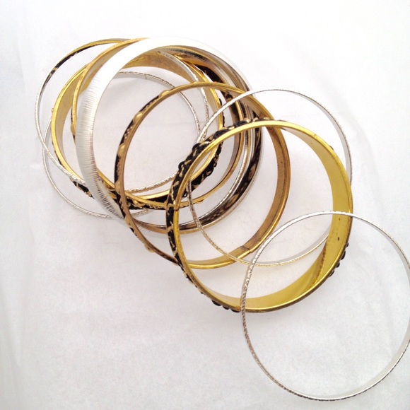 Bunch of bangles (9 of 'em) in gold and silver - Picture 4 of 4