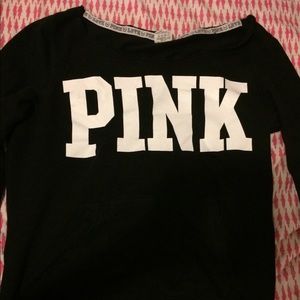 PINK black zebra crew neck