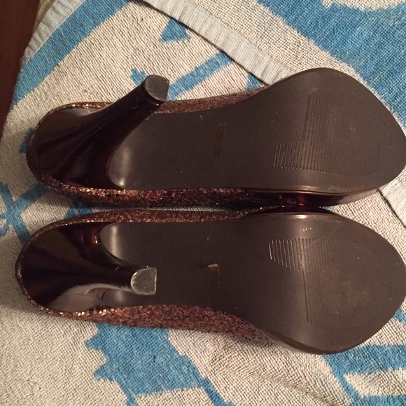 Anne Michelle Shoes Copper Color Open Toe Heels Poshmark