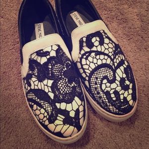 steve madden gulible lace slip on plimsolls size 7