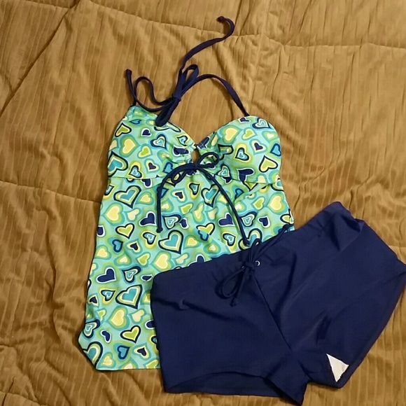 Heart Print Tankini