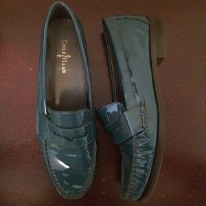 Cole Haan Alexa DARK TEAL Patent Moccasin Loafer