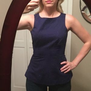 Navy Banana Republic peplum top, size 0