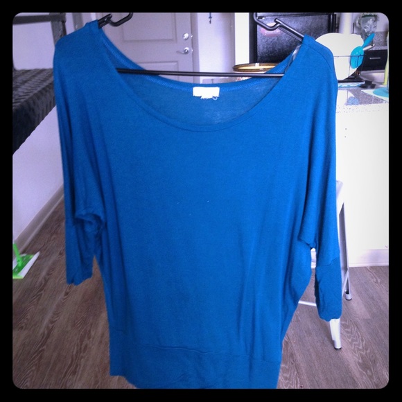 Teal Boat Neck Top