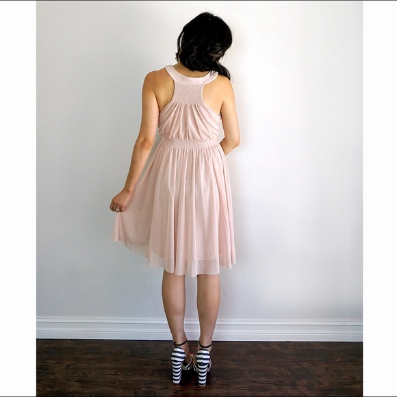 HM beaded tulle blush pink party dress size S - Picture 2 of 2