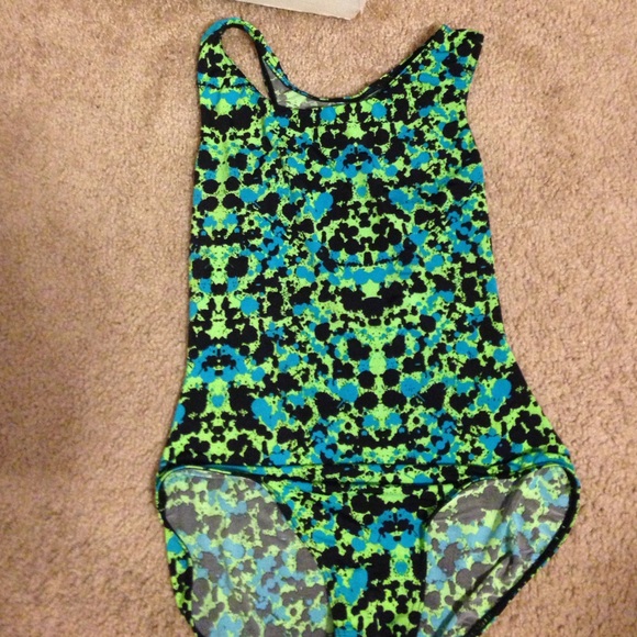 Green black and light green gymnastics leotard - Picture 1 of 2
