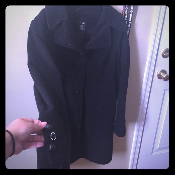 East 5th black pea coat