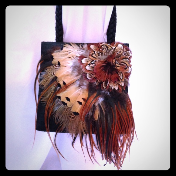 Mother Plucker Feather Co. Handbags - FINAL PRICE 💥Custom feather adorned purse!