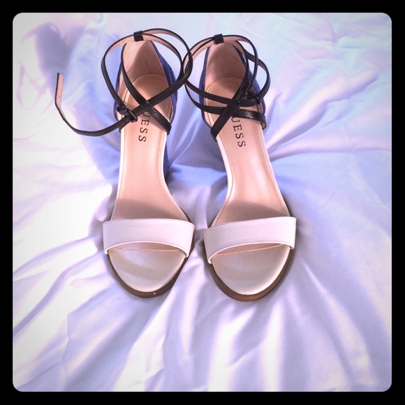 Blue and white dressy shoes