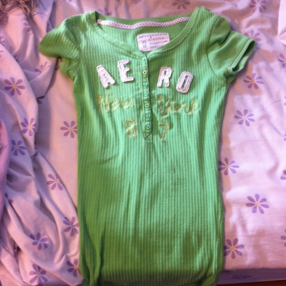 Lime Green Aeropostale Short Sleeve Blouse