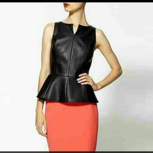 Leather peplum top