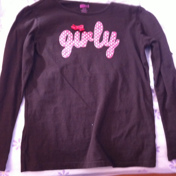 Crazy 8 Girls Long Sleeve Brown Shirt