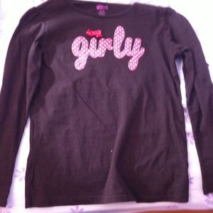Crazy 8 Girls Long Sleeve Brown Shirt