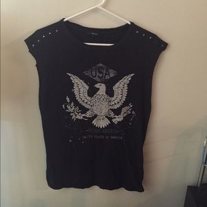 F21 top: black with studs and cut off sleeves