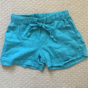 Turquoise J. Crew linen shorts size 6