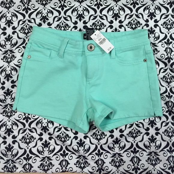 NWT size s wet seal aqua blue stretch shorts