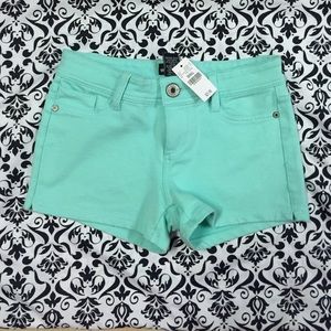 NWT size s wet seal aqua blue stretch shorts