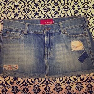 Hollister size 5 Denim skirt frayed denim