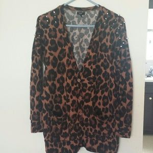 Leopard studded cardigan.
