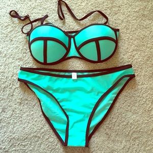 Triangl teal push up bikini