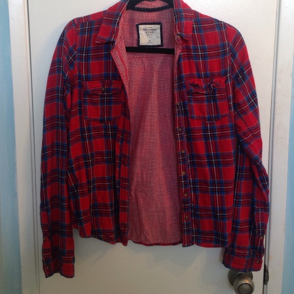 Abercrombie & Fitch blue and red flannel