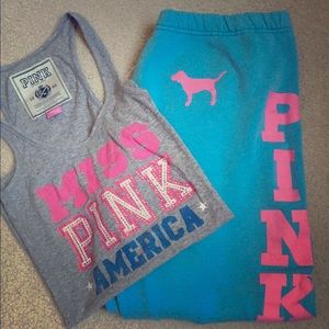 ***Bundle***PINK capri sweats & tank!
