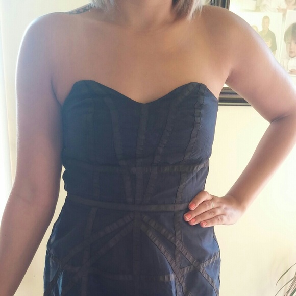 Strapless asos navy and black dress - Picture 2 of 4