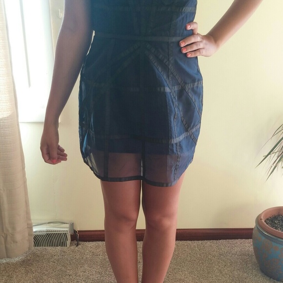 Strapless asos navy and black dress - Picture 3 of 4