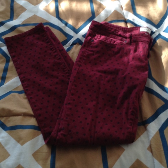 Burgundy Polka Dot Jeans