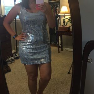 Silver sequin dress