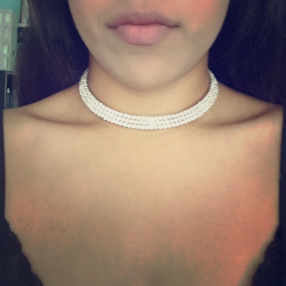 Silver studded choker