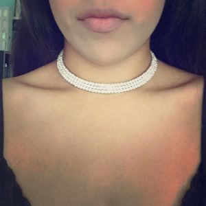 Silver studded choker