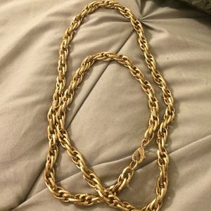 Long gold chain necklace